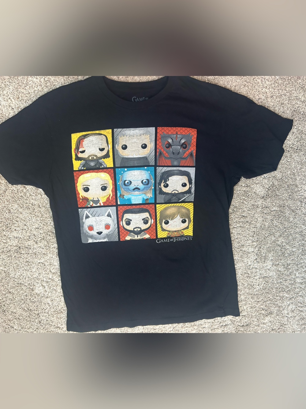 VTG 2015 Game of Thrones Funko Pop Graphic Tee Medium Black